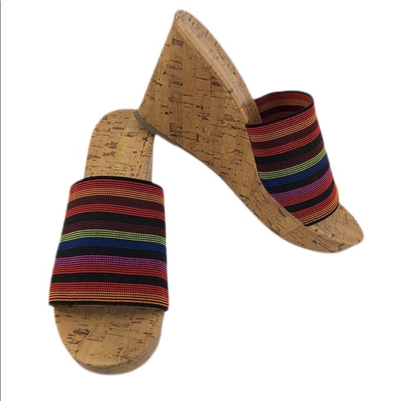 Montego Bay Club Slide On Cork Wedges, Size 9 - Picture 1 of 9
